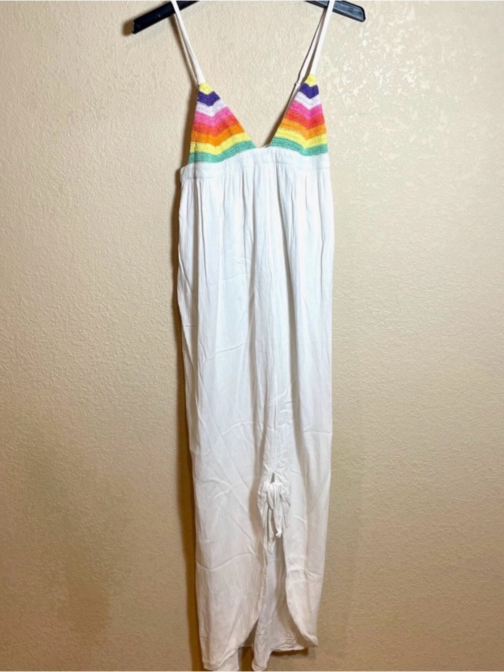 Mara Hoffman Swim Maxi Dress Cover Up Womens S‎ White Crochet Sleeveless Beach